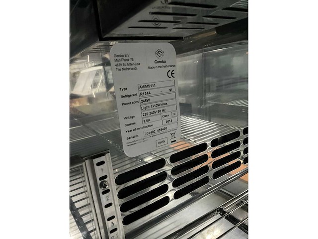 2014 gamko av/ms 111 koelvitrine - afbeelding 6 van  6