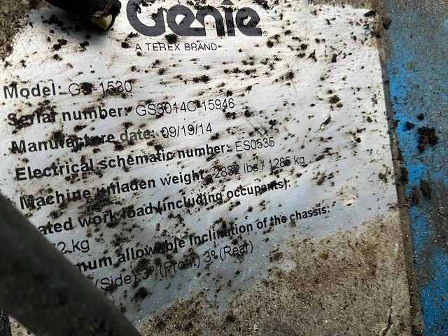 2014 genie gs-1530 hoogwerker - afbeelding 4 van  12