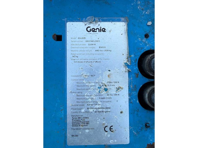2014 genie gs 2032 schaarhoogwerker - afbeelding 15 van  15
