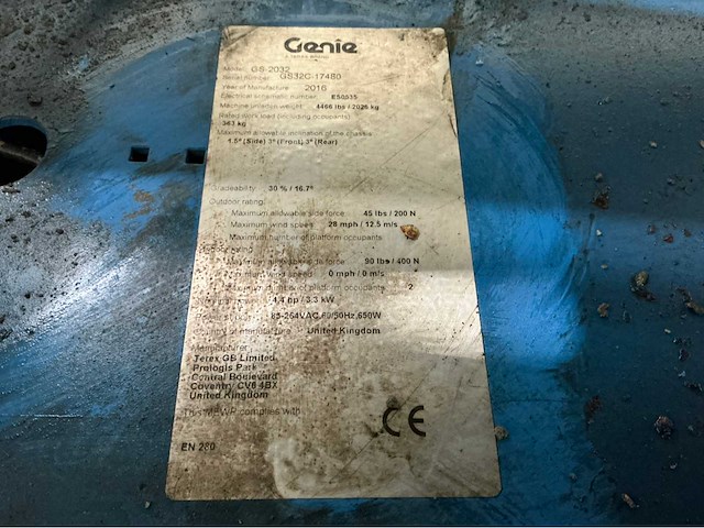 2014 genie gs-2032 schaarhoogwerker - afbeelding 10 van  15