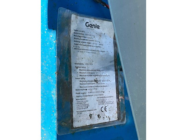 2014 genie gs 2632 schaarhoogwerker - afbeelding 8 van  16