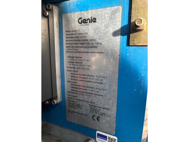 2014 genie gs 4069 dc schaarhoogwerker accu 2023 - afbeelding 6 van  9