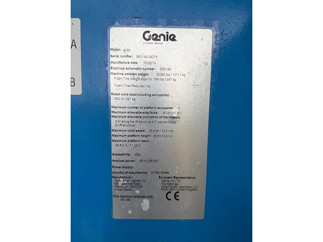 2014 genie s65 telescoophoogwerker - afbeelding 21 van  28