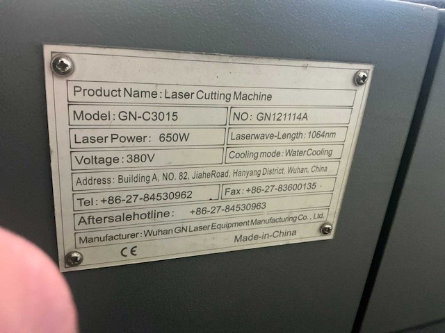 2014 gnlaser gn-c3015 lasersnijmachine - afbeelding 37 van  37