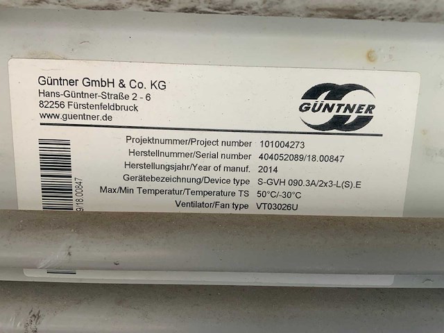2014 güntner s-ghv 090.3a/2x3-l(s).e condensor - afbeelding 8 van  9