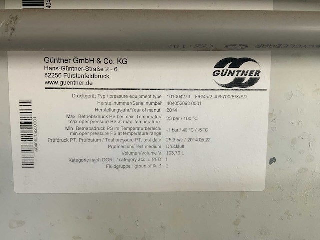 2014 güntner s-ghv 090.3a/2x3-l(s).e condensor - afbeelding 9 van  9