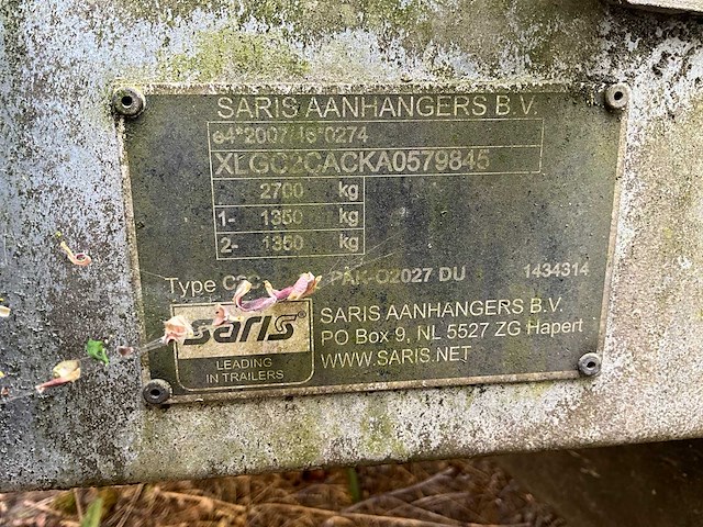 2014 hapert saris c2700 kiepaanhangwagen 32-wl-js - afbeelding 3 van  11