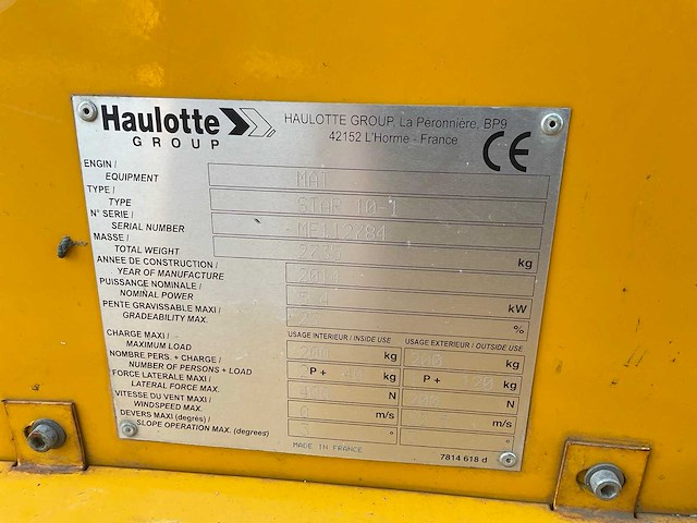 2014 haulotte star 10-1 hoogwerker - afbeelding 5 van  13