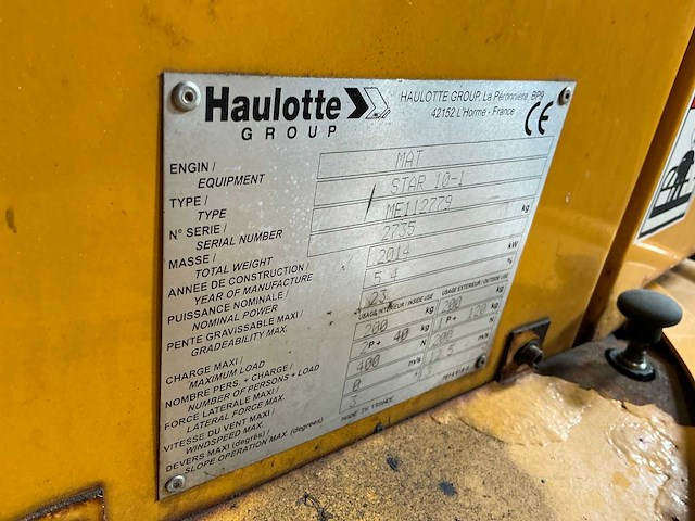2014 haulotte star 10-1 hoogwerker - afbeelding 15 van  22