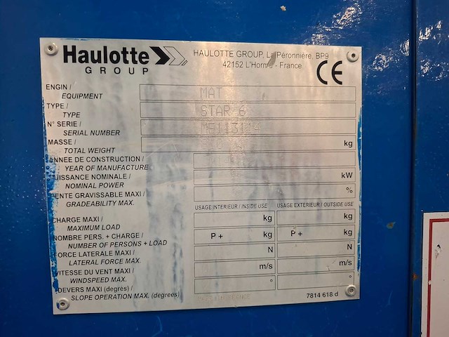 2014 haulotte star 6 hoogwerker - afbeelding 3 van  11