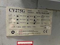 2014 hbm cy275g vario bandzaagmachine - afbeelding 5 van  13