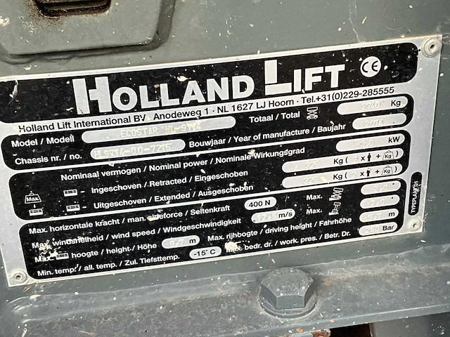 2014 holland lift ecostar hl-9714 hoogwerker - afbeelding 8 van  16
