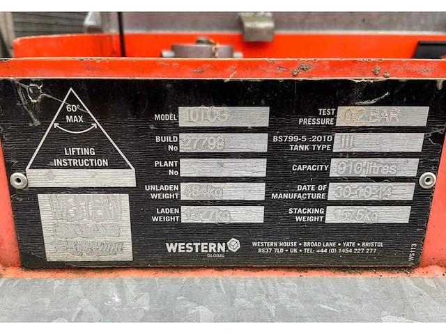 2014 ibc western 10tcg brandstof opslagtank - afbeelding 6 van  14
