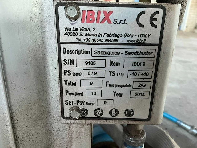 2014 ibix 9 mobiele zandstraler / drukstraalunit, 9 liter, 9 bar - afbeelding 4 van  16