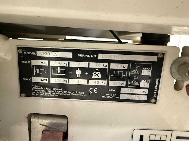 2014 jlg 1930 es schaarhoogwerker - afbeelding 7 van  7