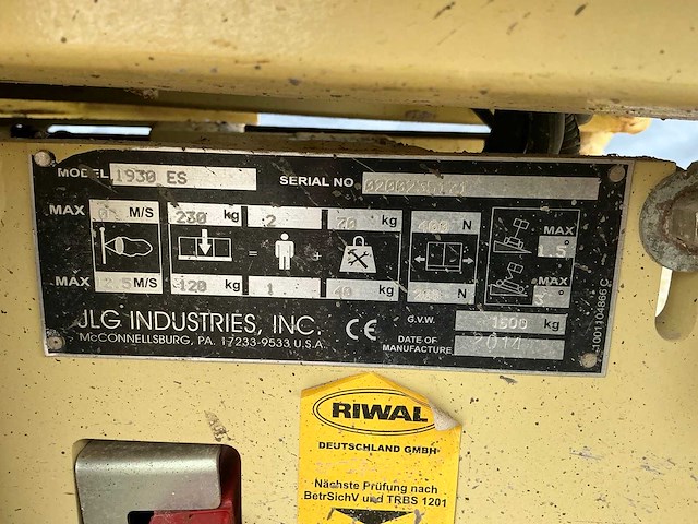 2014 jlg 1930es hoogwerker - afbeelding 19 van  26