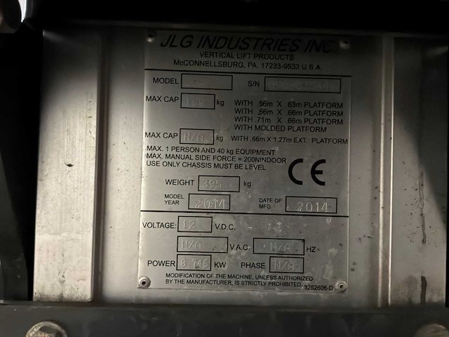 2014 jlg 25am hoogwerker - afbeelding 6 van  14