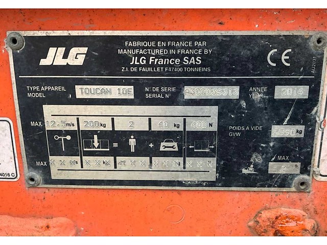 2014 jlg toucan 10e personenlift - afbeelding 6 van  14