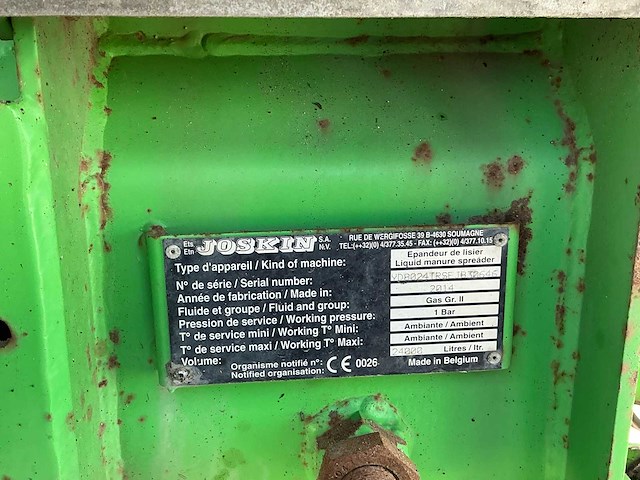 2014 joskin euroliner 24000trs mesttank / watertank - afbeelding 46 van  51