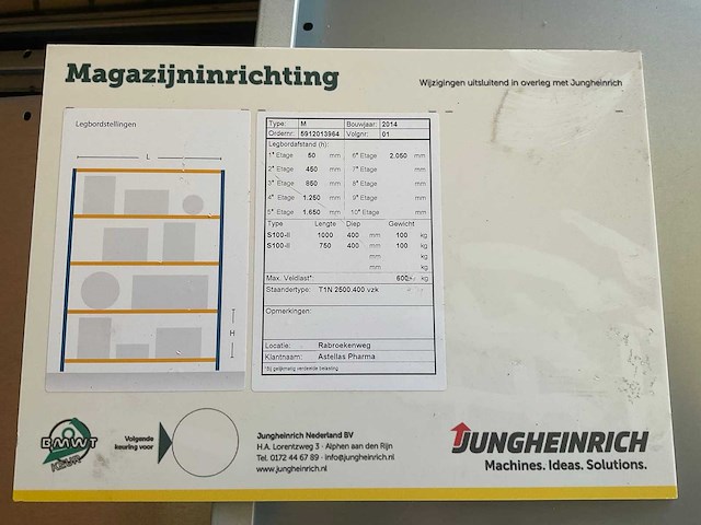 2014 jungheinrich m legbordstelling - afbeelding 5 van  5