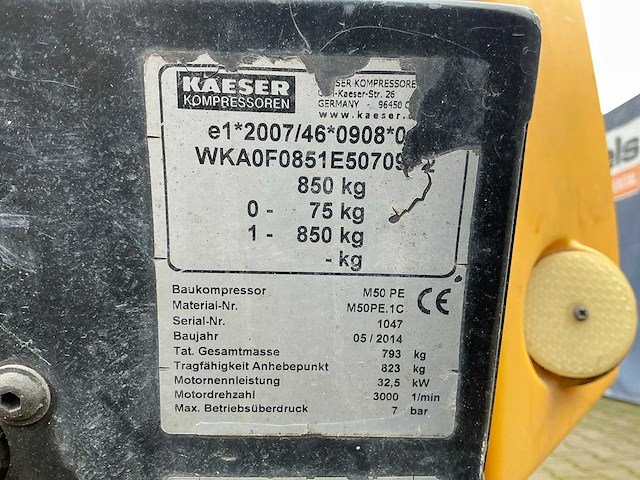2014 kaeser m50 pe luchtcompressor aanhangwagen - afbeelding 18 van  25