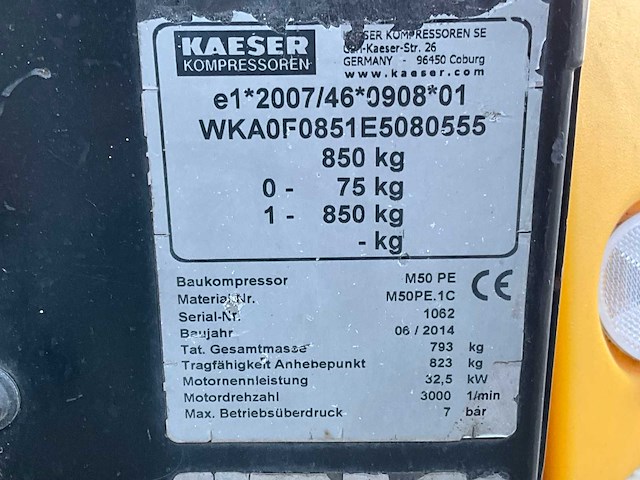 2014 kaeser m50pe luchtcompressor aanhangwagen - afbeelding 19 van  26