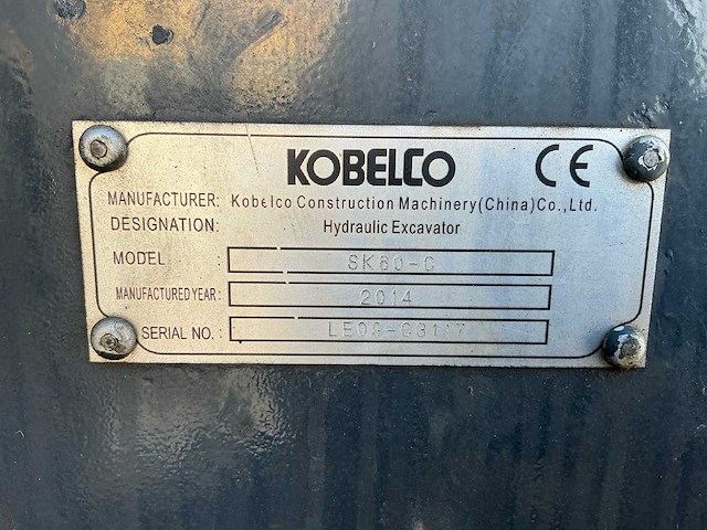 2014 kobelco sk 60-c midigraafmachine - afbeelding 45 van  49