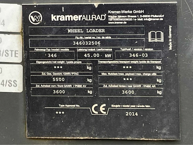 2014 kramer allrad 750-346 wiellader - afbeelding 17 van  39