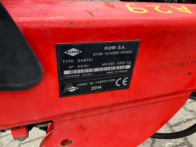 2014 kuhn ga 8731 masterdrive dubbele grashark - afbeelding 11 van  19