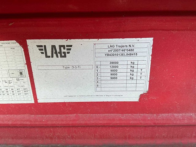 2014 lag 0-3ti bulktrailer - afbeelding 18 van  45