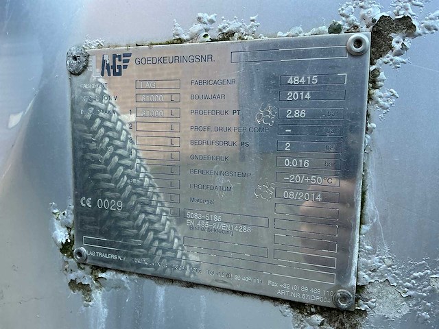 2014 lag 0-3ti bulktrailer - afbeelding 26 van  45