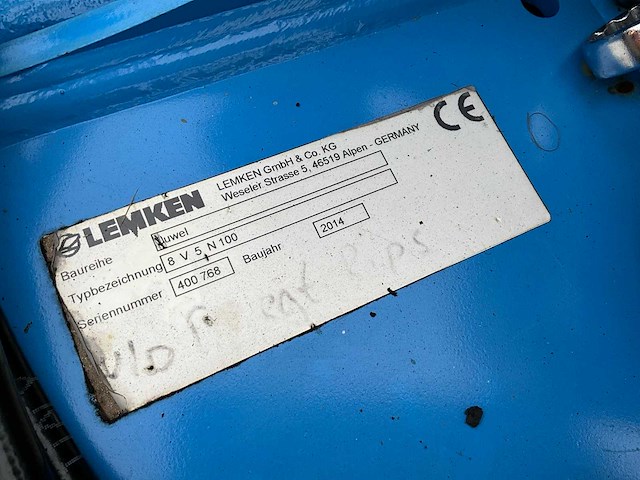 2014 lemken juwel 8 v 5 n100 ploeg - afbeelding 3 van  12