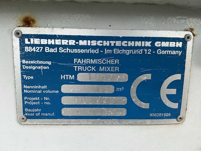 2014 liebherr sf34 10 m³ betonmixer-oplegger - afbeelding 9 van  19