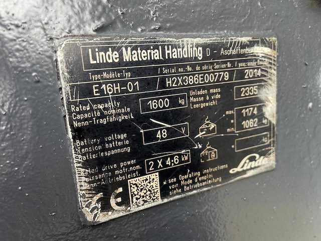 2014 linde e16h-01 vorkheftruck - afbeelding 7 van  15