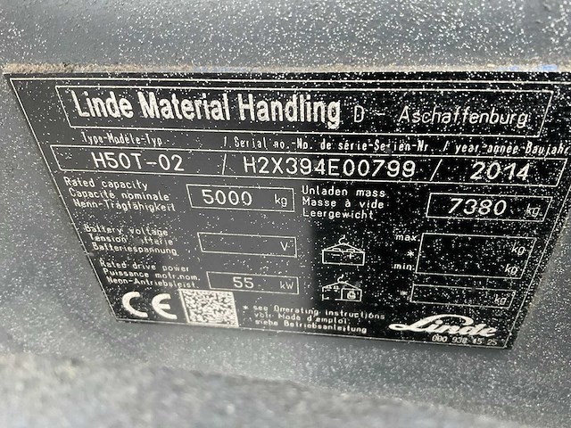 2014 linde h50 evo vorkheftruck - afbeelding 18 van  25