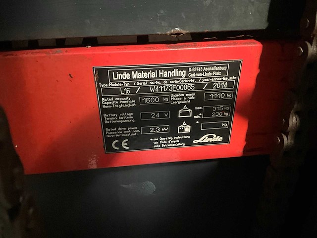2014 linde l16 stapelaar - afbeelding 2 van  8