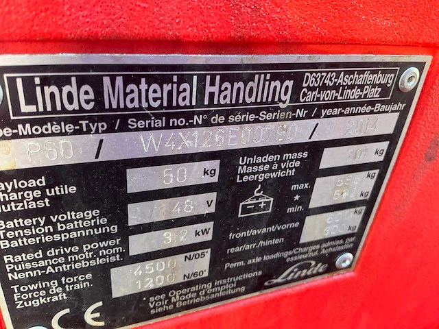 2014 linde p60 utility tractor - afbeelding 9 van  9
