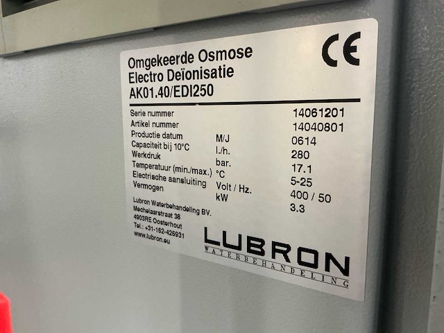2014 lubron ak 01 400 omgekeerde osmose apparaat - afbeelding 6 van  19