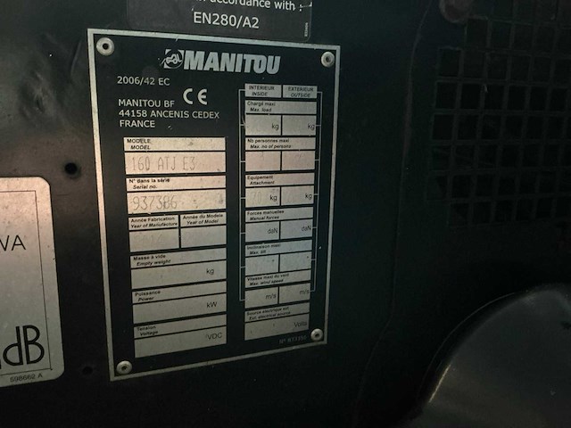 2014 manitou 160 atj e3 hoogwerker - afbeelding 17 van  25