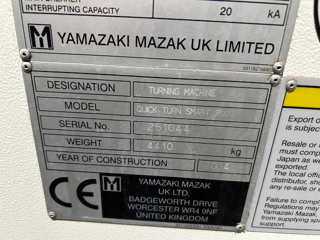 2014 mazak quick turn smart 200 cnc-draaibank - afbeelding 17 van  29