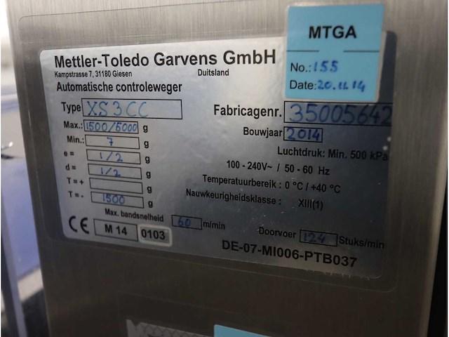 2014 mettler tolede xs3cc checkweigher - afbeelding 7 van  7