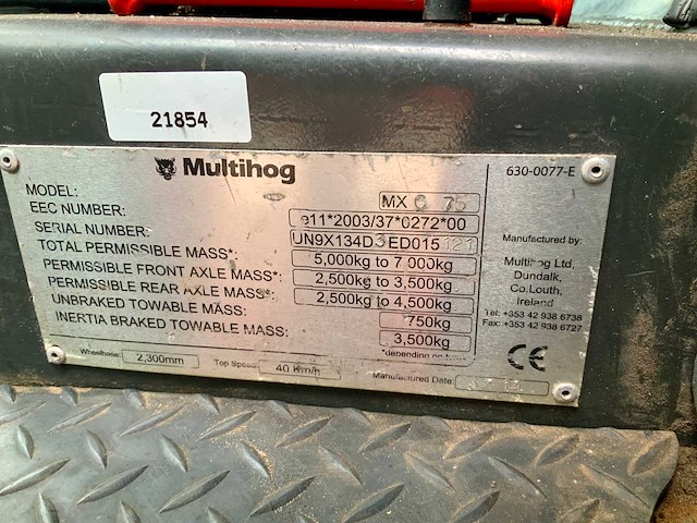 2014 multihog mx-c75 overige tractor - afbeelding 24 van  31