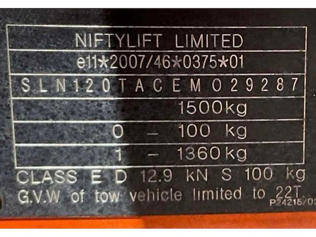 2014 niftylift nifty 120 tac hoogwerker aanhangwagen - afbeelding 21 van  23