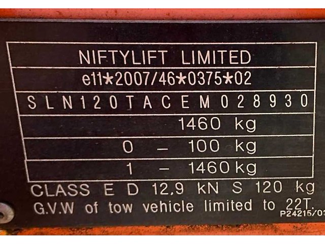 2014 niftylift nifty 120 tac hoogwerker aanhangwagen - afbeelding 20 van  27