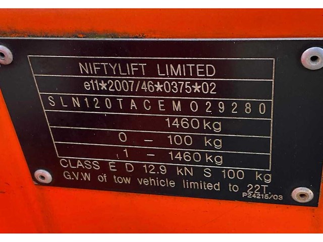 2014 niftylift nifty 120 tac hoogwerker aanhangwagen - afbeelding 22 van  28