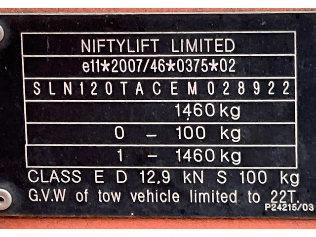 2014 niftylift nifty 120 tac hoogwerker aanhangwagen - afbeelding 26 van  32
