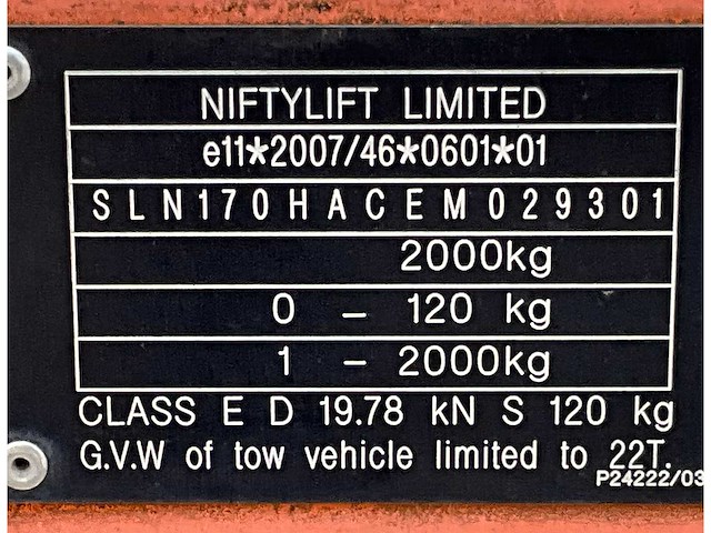 2014 niftylift nifty 170 hac hoogwerker aanhangwagen - afbeelding 25 van  30