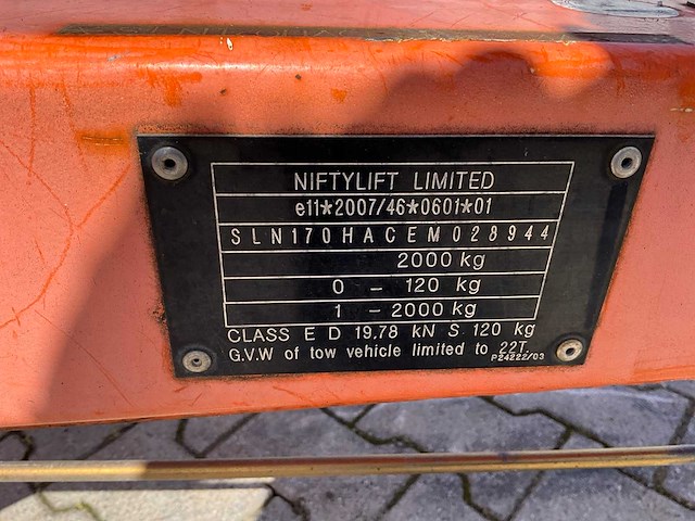 2014 niftylift nifty 170 hac hoogwerker aanhangwagen - afbeelding 17 van  24