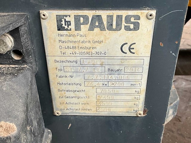 2014 paus sl 7.7 le shovel - afbeelding 16 van  24