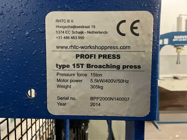 2014 rhtc profi press 15t garagepers - afbeelding 9 van  9